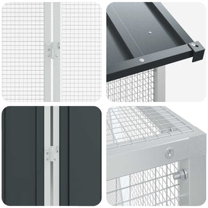 vidaXL Bird Cage Anthracite 821.5 x 111 x 142 cm Galvanized Steel