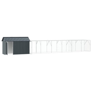 vidaXL Bird Cage Anthracite 821.5 x 111 x 142 cm Galvanized Steel
