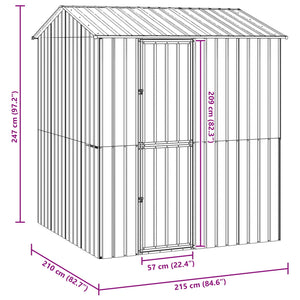 vidaXL Bird Cage Anthracite 215 x 210 x 247 cm Galvanized Steel
