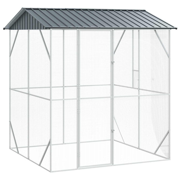 vidaXL Aviary Anthracite 215 x 208 x 247 cm Galvanized Steel