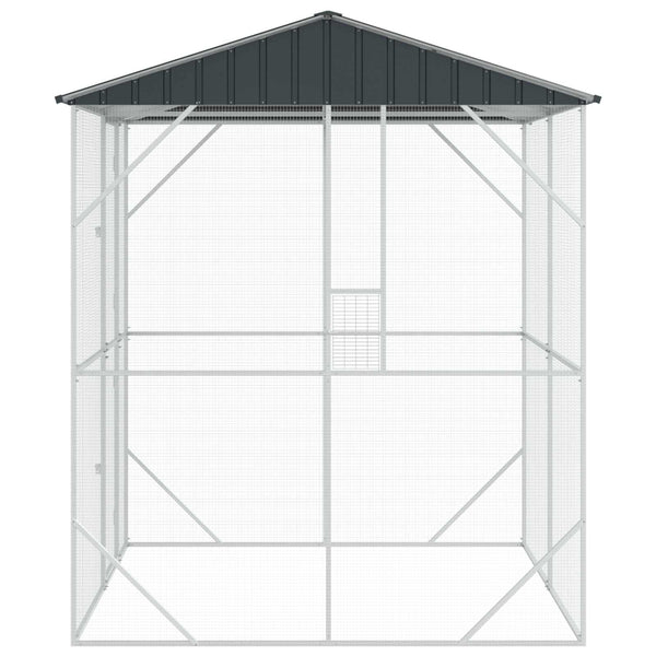 vidaXL Aviary Anthracite 215 x 208 x 247 cm Galvanized Steel