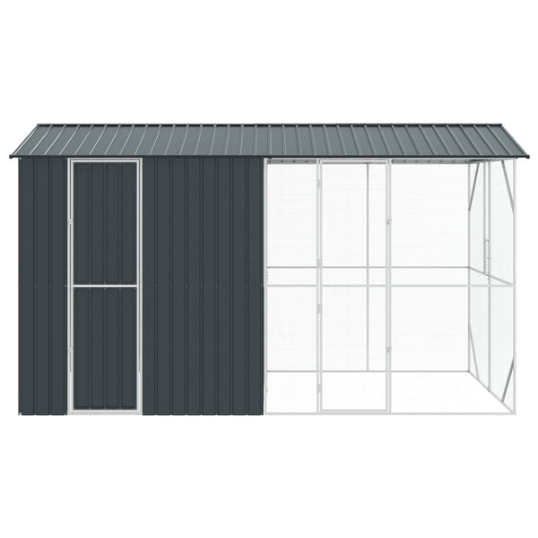 vidaXL Aviary Anthracite 430 x 208 x 247 cm Galvanized Steel