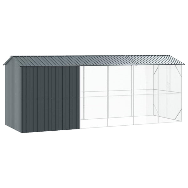 vidaXL Bird Aviary Anthracite 645 x 208 x 247 cm Galvanized Steel