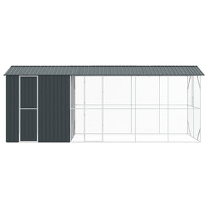 vidaXL Bird Aviary Anthracite 645 x 208 x 247 cm Galvanized Steel