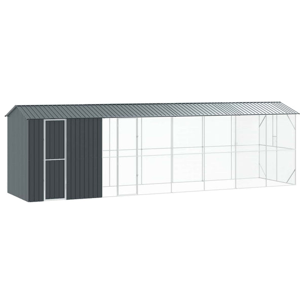 vidaXL Bird Aviary Anthracite 860 x 208 x 247 cm Galvanized Steel