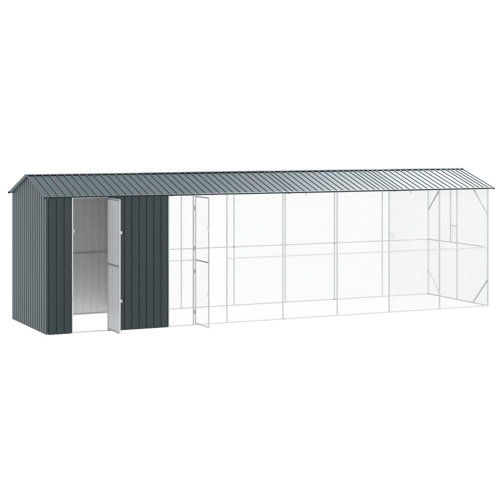 vidaXL Bird Aviary Anthracite 860 x 208 x 247 cm Galvanized Steel