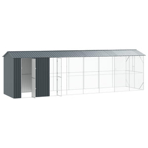 vidaXL Bird Aviary Anthracite 860 x 208 x 247 cm Galvanized Steel