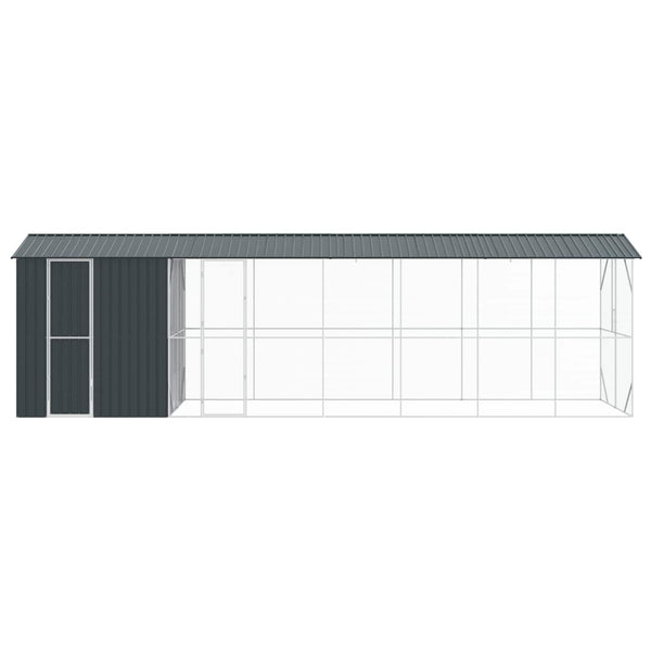 vidaXL Bird Aviary Anthracite 860 x 208 x 247 cm Galvanized Steel