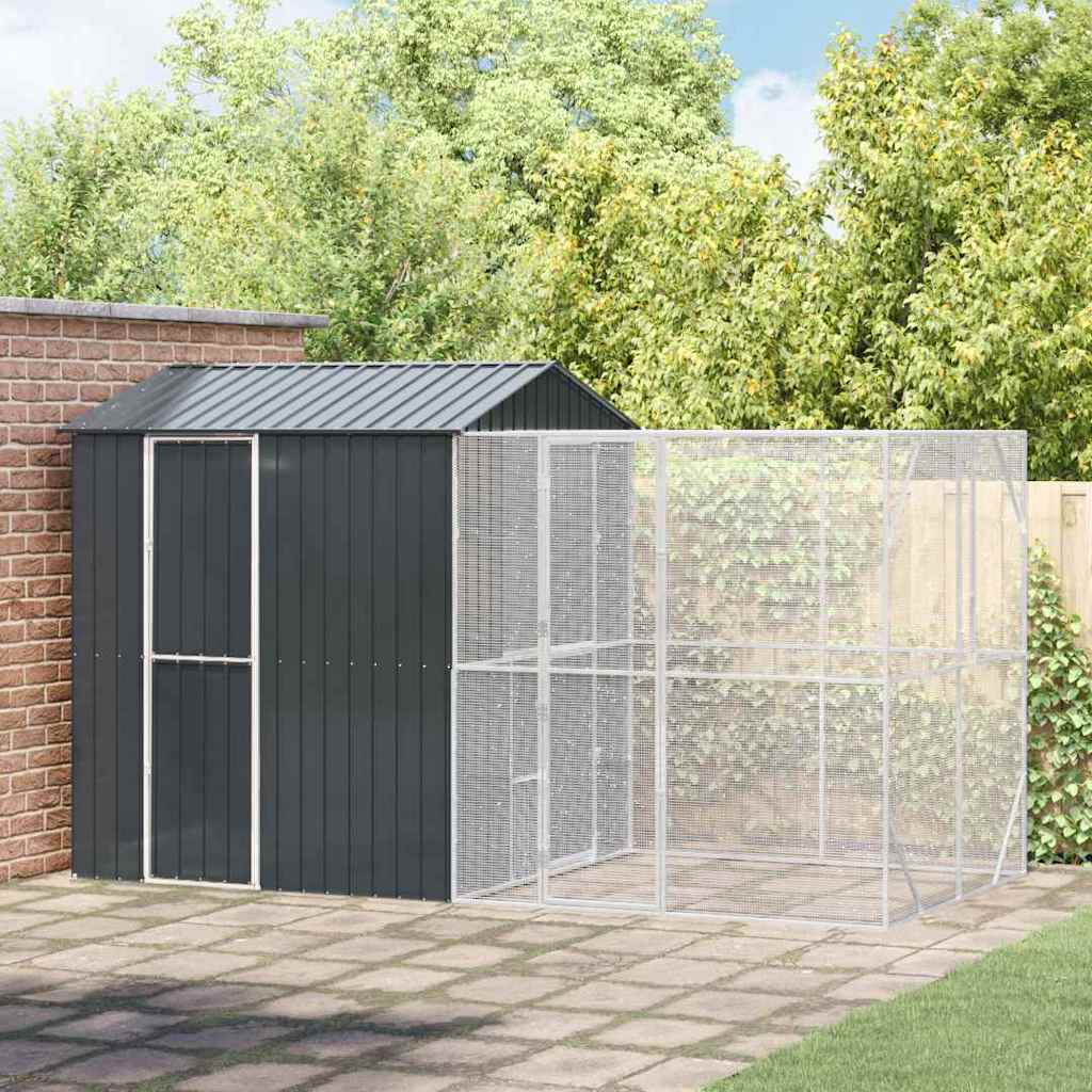 vidaXL Aviary Anthracite 418 x 210 x 247 cm Galvanized Steel