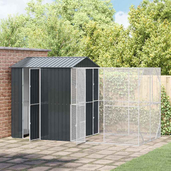 vidaXL Aviary Anthracite 418 x 210 x 247 cm Galvanized Steel