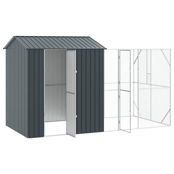 vidaXL Aviary Anthracite 418 x 210 x 247 cm Galvanized Steel