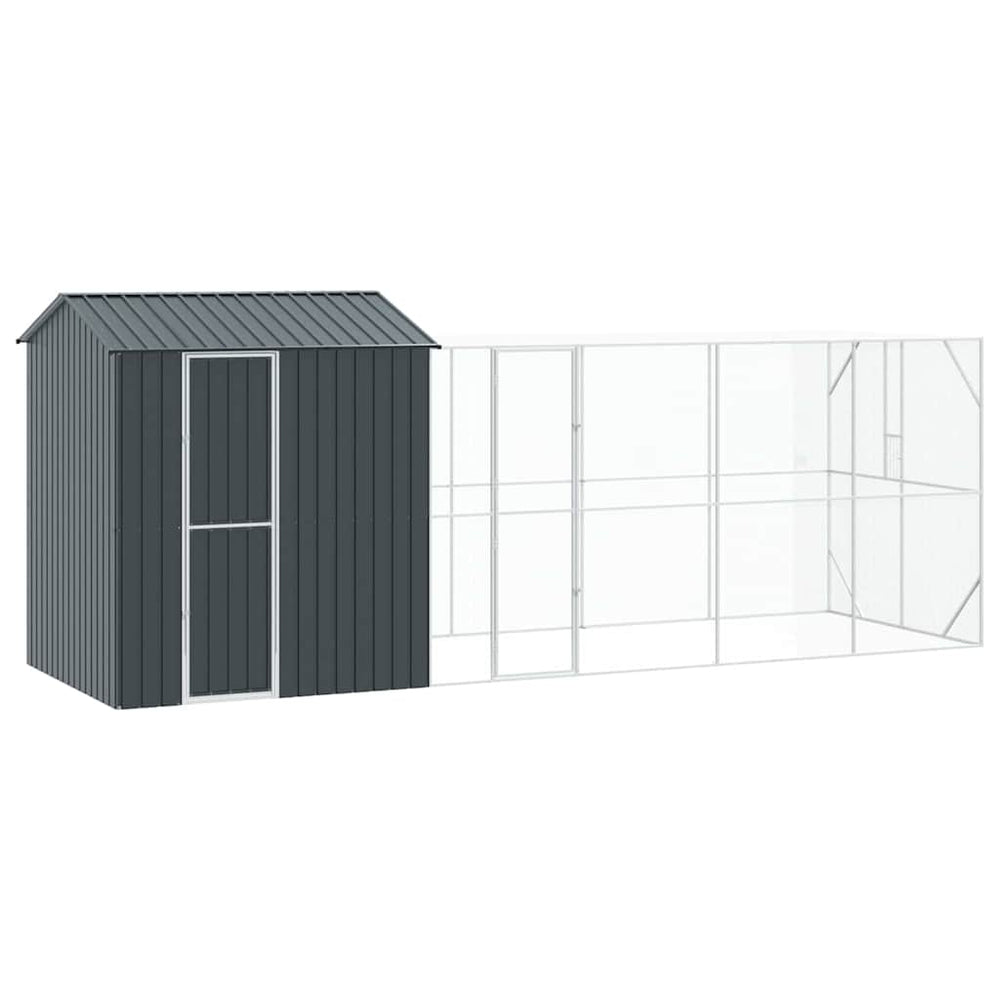 vidaXL Bird Aviary Anthracite 621 x 208 x 247 cm Galvanized Steel