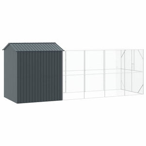 vidaXL Bird Aviary Anthracite 621 x 208 x 247 cm Galvanized Steel