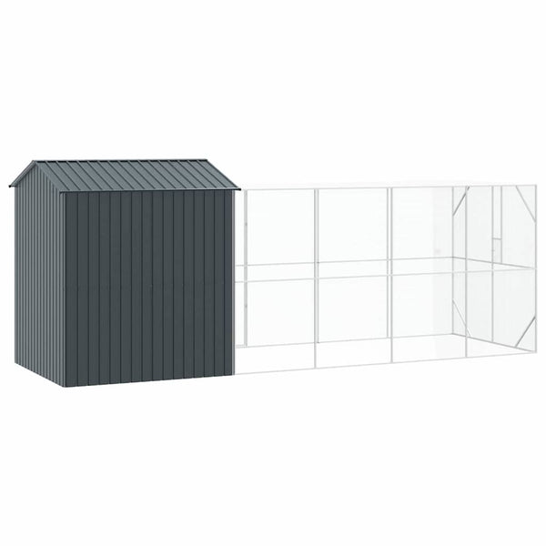 vidaXL Bird Aviary Anthracite 621 x 208 x 247 cm Galvanized Steel