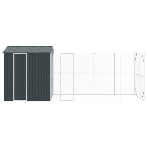 vidaXL Bird Aviary Anthracite 621 x 208 x 247 cm Galvanized Steel
