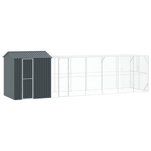 vidaXL Bird Cage Anthracite 824 x 208 x 247 cm Galvanized Steel