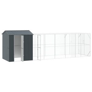 vidaXL Bird Cage Anthracite 824 x 208 x 247 cm Galvanized Steel
