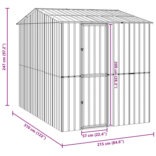 vidaXL Aviary Anthracite 215 x 310 x 247 cm Galvanized Steel