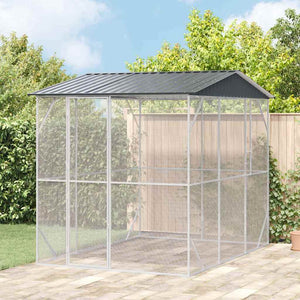 vidaXL Bird Aviary Anthracite 227 x 310 x 247 cm Galvanized Steel