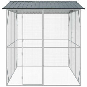 vidaXL Bird Aviary Anthracite 227 x 310 x 247 cm Galvanized Steel