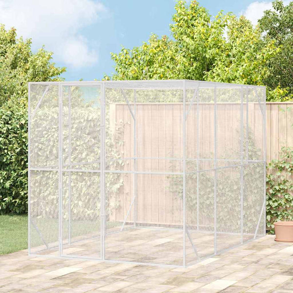 vidaXL Bird Aviary Anthracite 210 x 304 x 213 cm Galvanised Steel