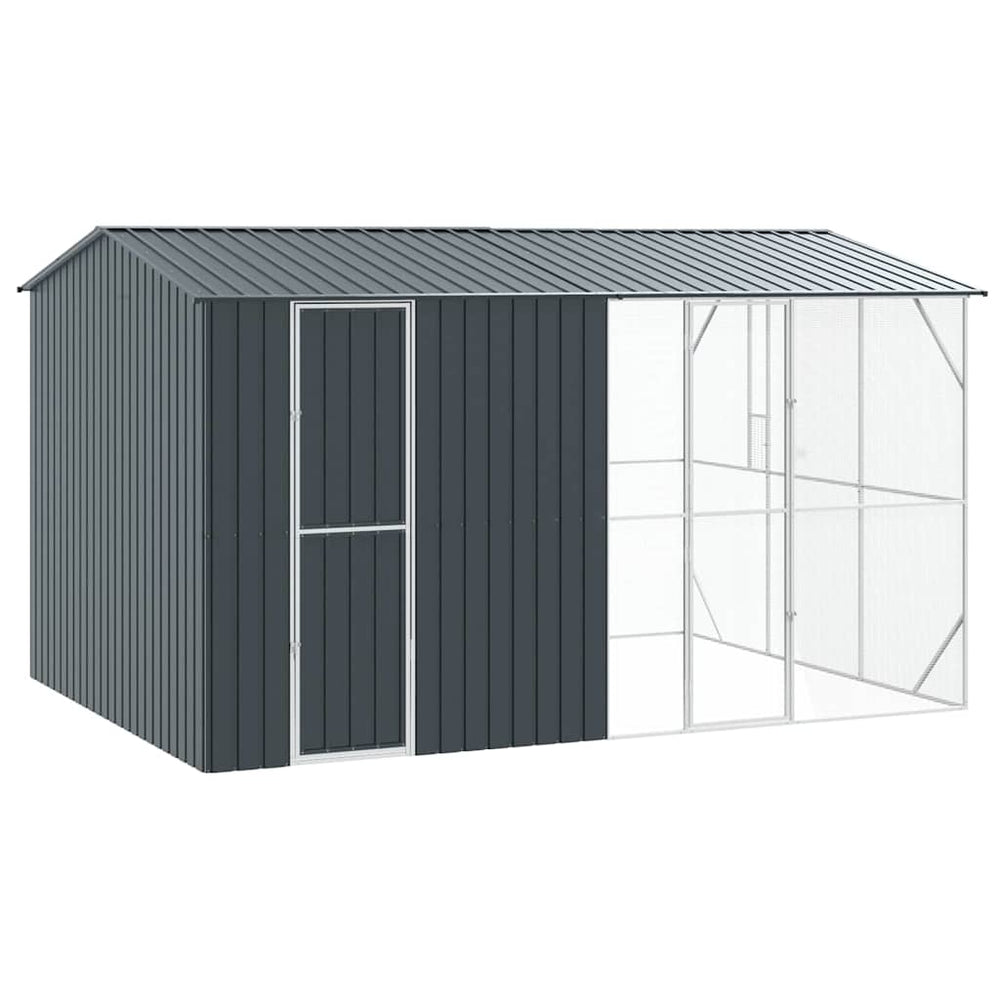vidaXL Bird Aviary Anthracite 430 x 310 x 247 cm Galvanized Steel