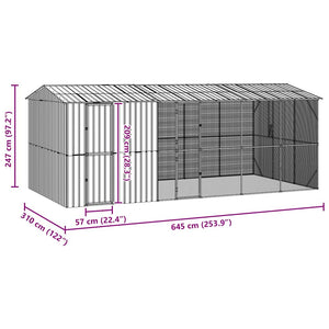 vidaXL Bird Cage Anthracite 645 x 310 x 247 cm Galvanized Steel