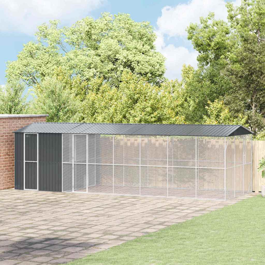 vidaXL Bird Cage Anthracite 860 x 310 x 247 cm Galvanized Steel