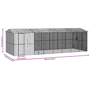 vidaXL Bird Cage Anthracite 860 x 310 x 247 cm Galvanized Steel
