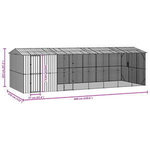 vidaXL Bird Cage Anthracite 860 x 310 x 247 cm Galvanized Steel