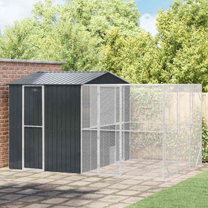 vidaXL Aviary Anthracite 425 x 304 x 247 cm Galvanized Steel
