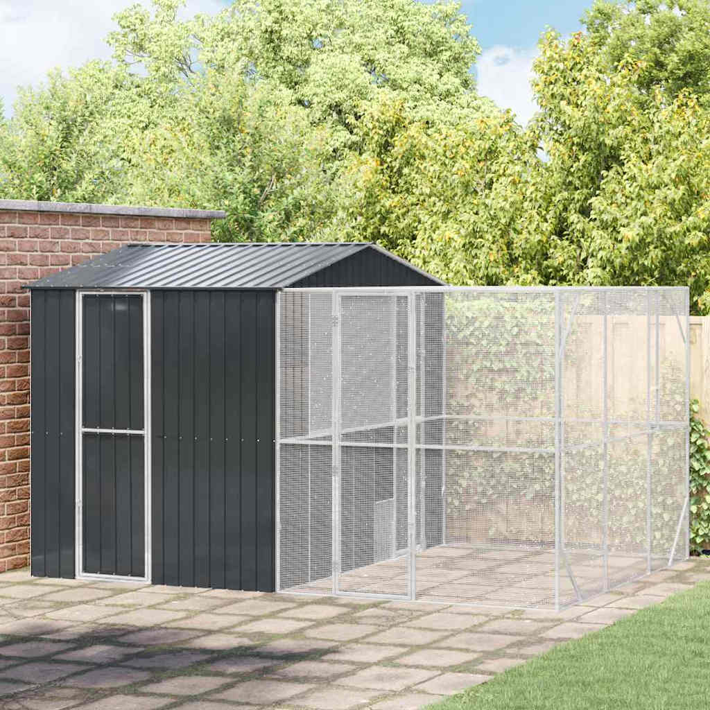 vidaXL Aviary Anthracite 425 x 304 x 247 cm Galvanized Steel