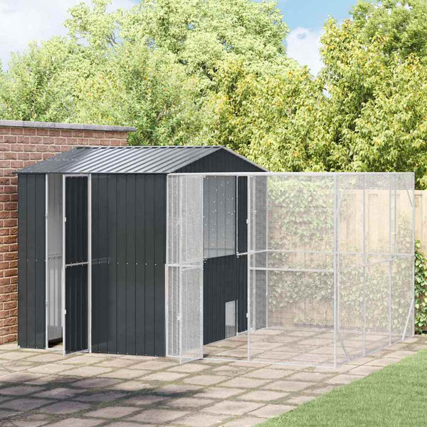 vidaXL Aviary Anthracite 425 x 304 x 247 cm Galvanized Steel