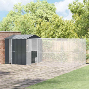 vidaXL Aviary Anthracite 635 x 304 x 247 cm Galvanized Steel