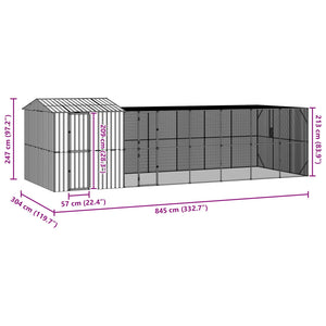 vidaXL Bird Cage Anthracite 845 x 304 x 247 cm Galvanized Steel