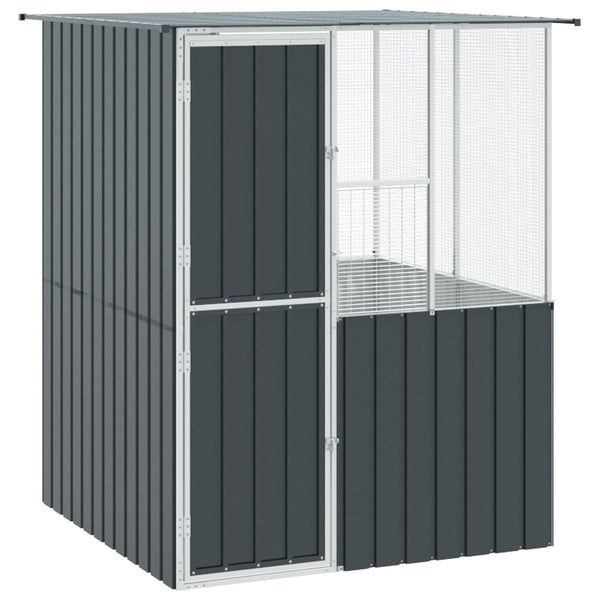 vidaXL Bird Aviary Anthracite 165 x 165 x 200 cm Galvanized Steel