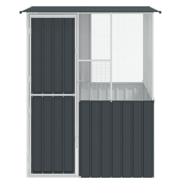 vidaXL Bird Aviary Anthracite 165 x 165 x 200 cm Galvanized Steel