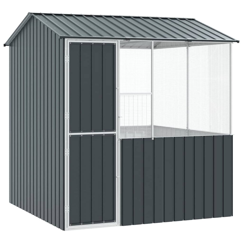 vidaXL Bird Aviary Anthracite 215 x 209 x 230 cm Galvanized Steel