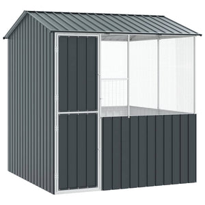 vidaXL Bird Aviary Anthracite 215 x 209 x 230 cm Galvanized Steel