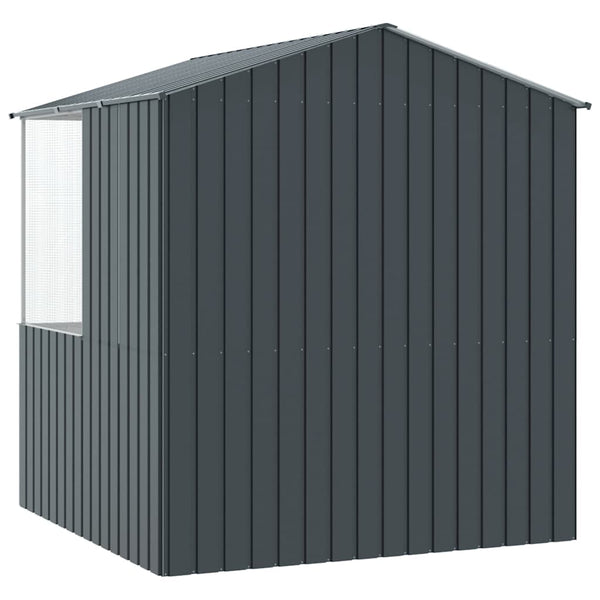 vidaXL Bird Aviary Anthracite 215 x 209 x 230 cm Galvanized Steel