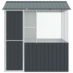 vidaXL Bird Aviary Anthracite 215 x 209 x 230 cm Galvanized Steel