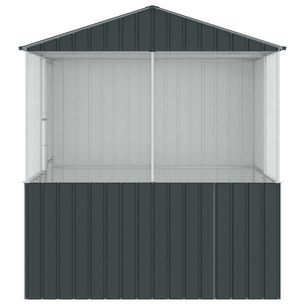 vidaXL Bird Aviary Anthracite 215 x 209 x 230 cm Galvanized Steel