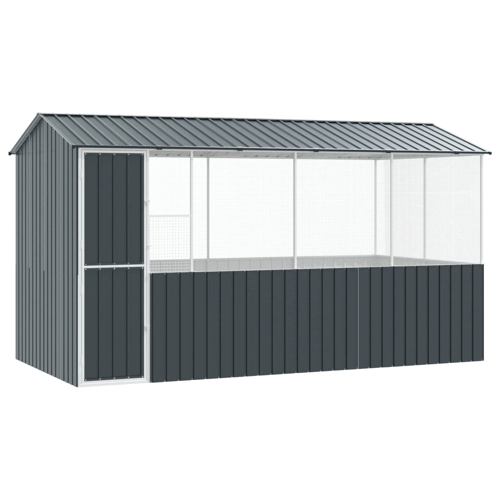vidaXL Bird Aviary Anthracite 410 x 210 x 230 cm Galvanised Steel