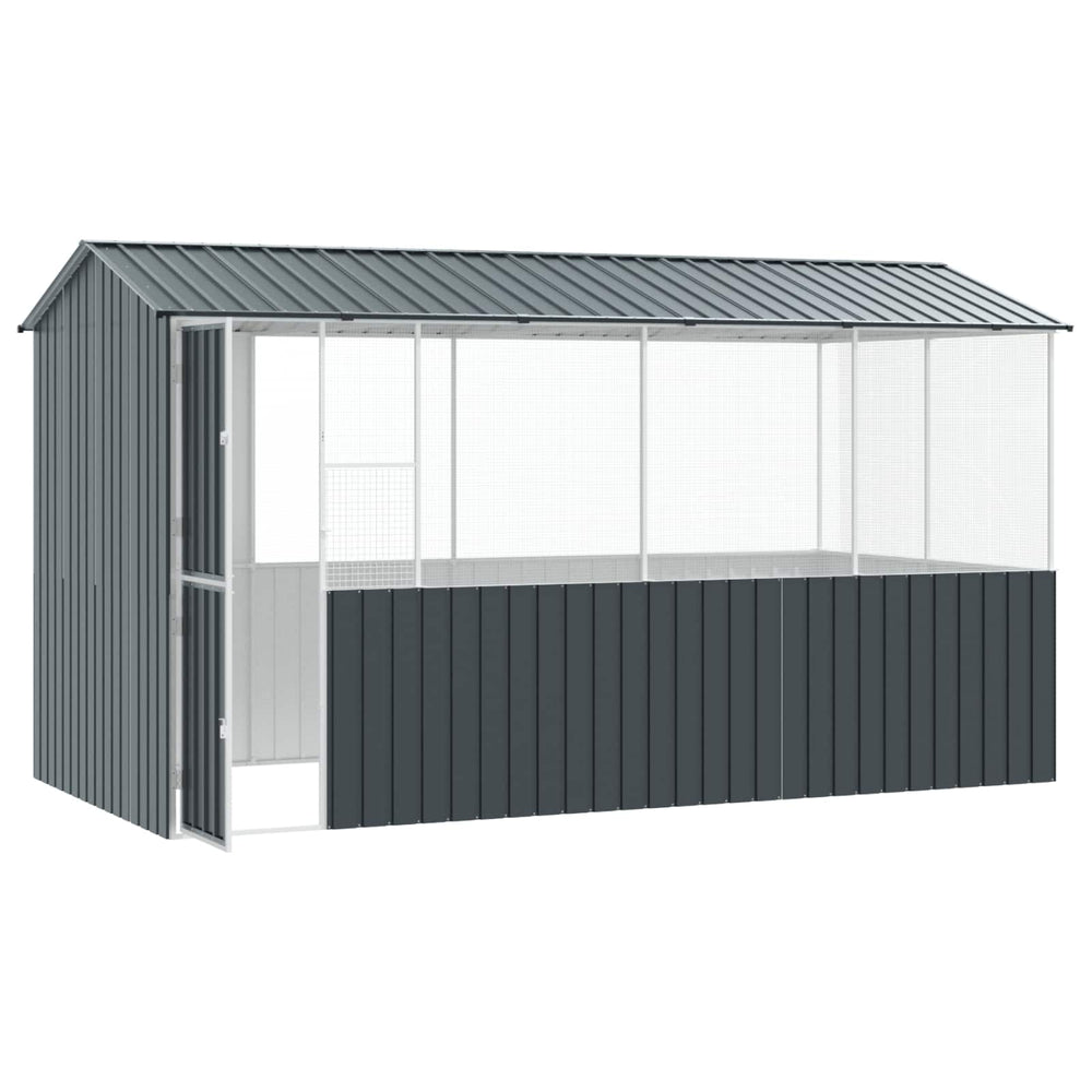 vidaXL Bird Aviary Anthracite 410 x 210 x 230 cm Galvanised Steel