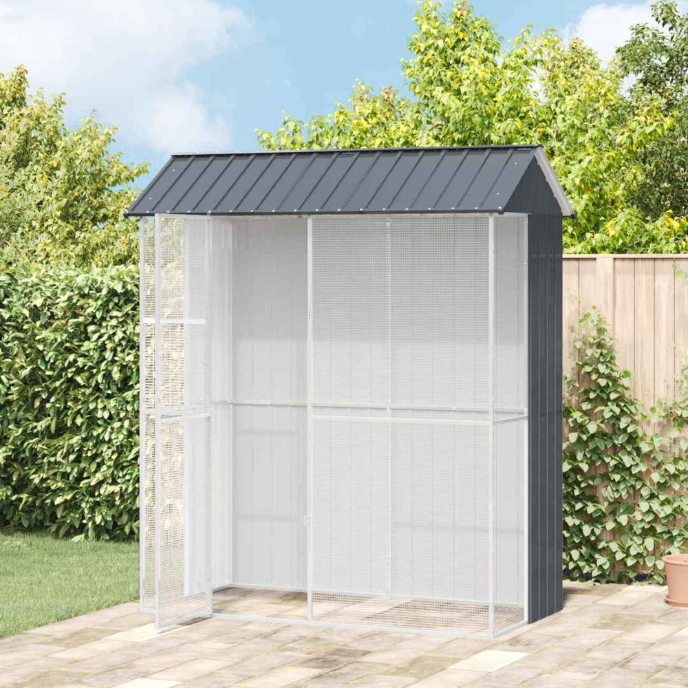 vidaXL Bird Cage Anthracite 215 x 110 x 247 cm Galvanized Steel