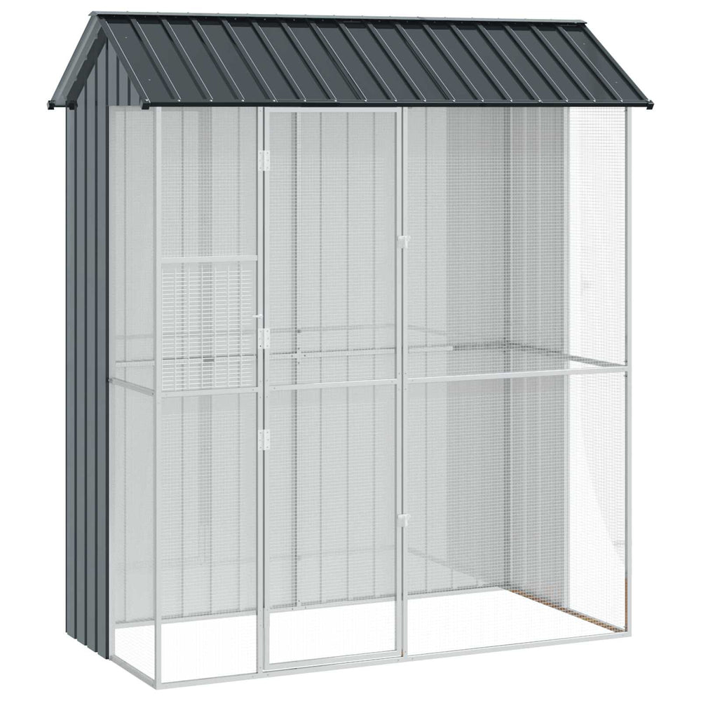 vidaXL Bird Cage Anthracite 215 x 110 x 247 cm Galvanized Steel
