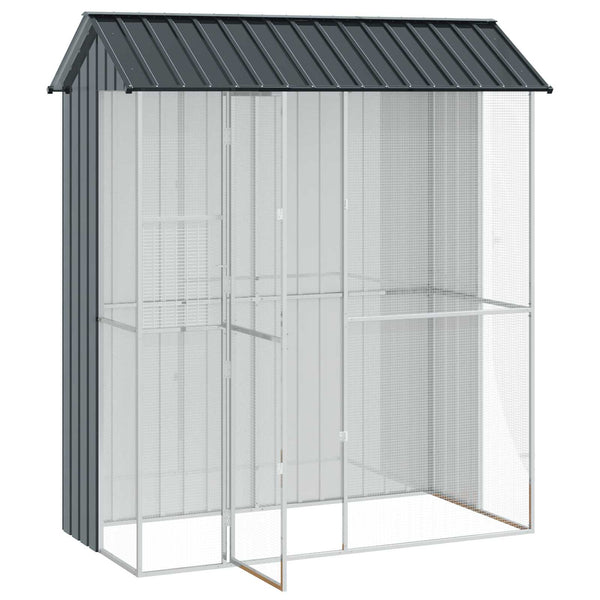 vidaXL Bird Cage Anthracite 215 x 110 x 247 cm Galvanized Steel