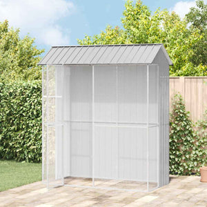 vidaXL Bird Aviary Grey 215 x 110 x 247 cm Galvanized Steel