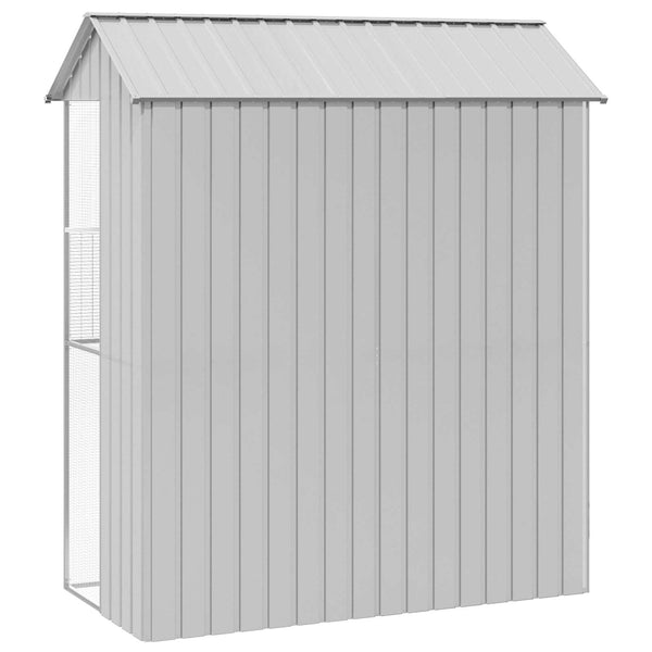 vidaXL Bird Aviary Grey 215 x 110 x 247 cm Galvanized Steel