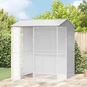 vidaXL Bird Aviary Grey 215 x 210 x 247 cm Galvanized Steel